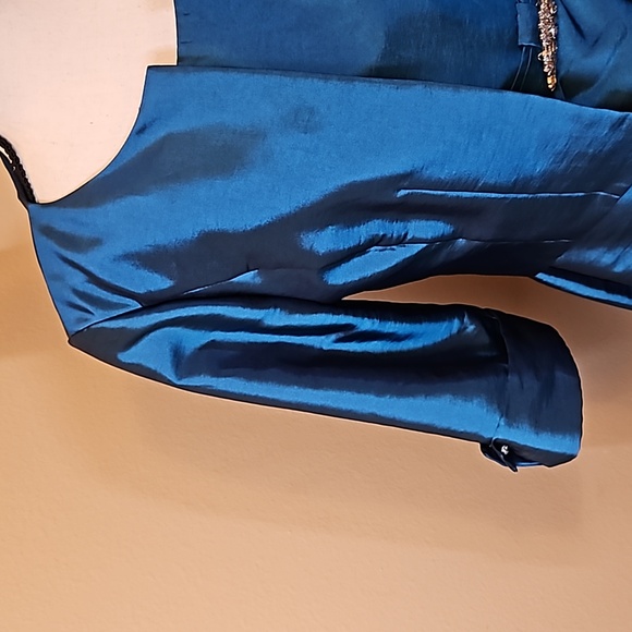 JADE BY JASMINE DRESS 2PC P4 MOTHER OF BRIDE SOCIAL OCCASION BLUE GREEN NWOT - Picture 3 of 13